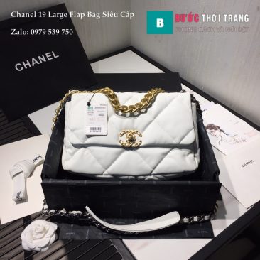 Chanel 19 Large Flap Bag Siêu Cấp Màu Trắng 30cm - AS1161 (1)