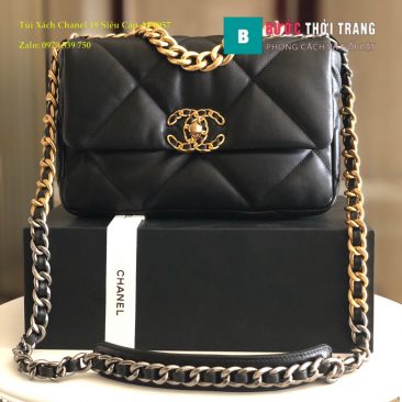 Túi Xách Chanel 19 Flap Bag Siêu Cấp Màu Đen Da Cừu - AS1160 (1)