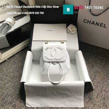 Ba lô Chanel Backpack Siêu Cấp Size 16cm màu trắng - AS0325 (1)
