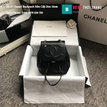 Ba lô Chanel Backpack Siêu Cấp Size 16cm màu đen - AS0325 (1)