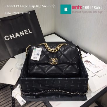 Chanel 19 Large Flap Bag Siêu Cấp Màu Đen 30cm (1)