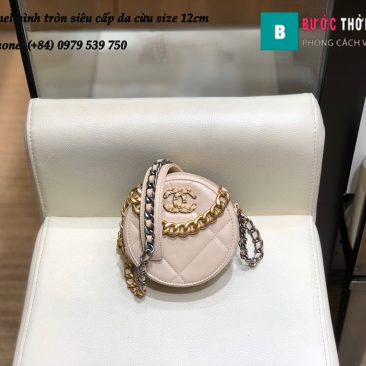 Túi Chanel hình tròn siêu cấp da cừu size 12cm (25)