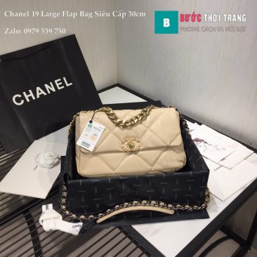 Túi Xách Chanel 19 Large Flap Bag Siêu Cấp Da Dê Màu Da Tay 30cm - AS1161
