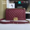 Túi Xách Chanel Boy Siêu Cấp Vân V màu đỏ đô - A67086 (1)