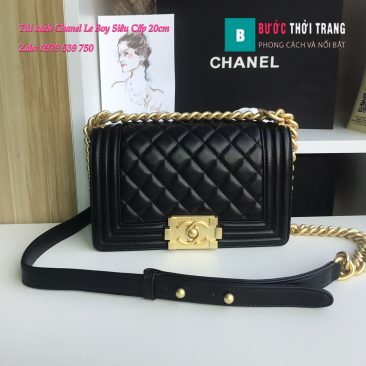 Túi Xách Chanel Boy Siêu Cấp ô trám màu đen 20cm - A67085 (1)