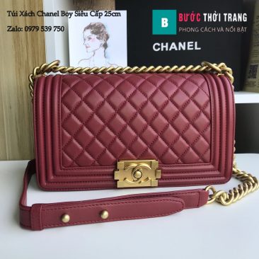 Túi Xách Chanel Boy Siêu Cấp Đỏ Đô A67086 (1)