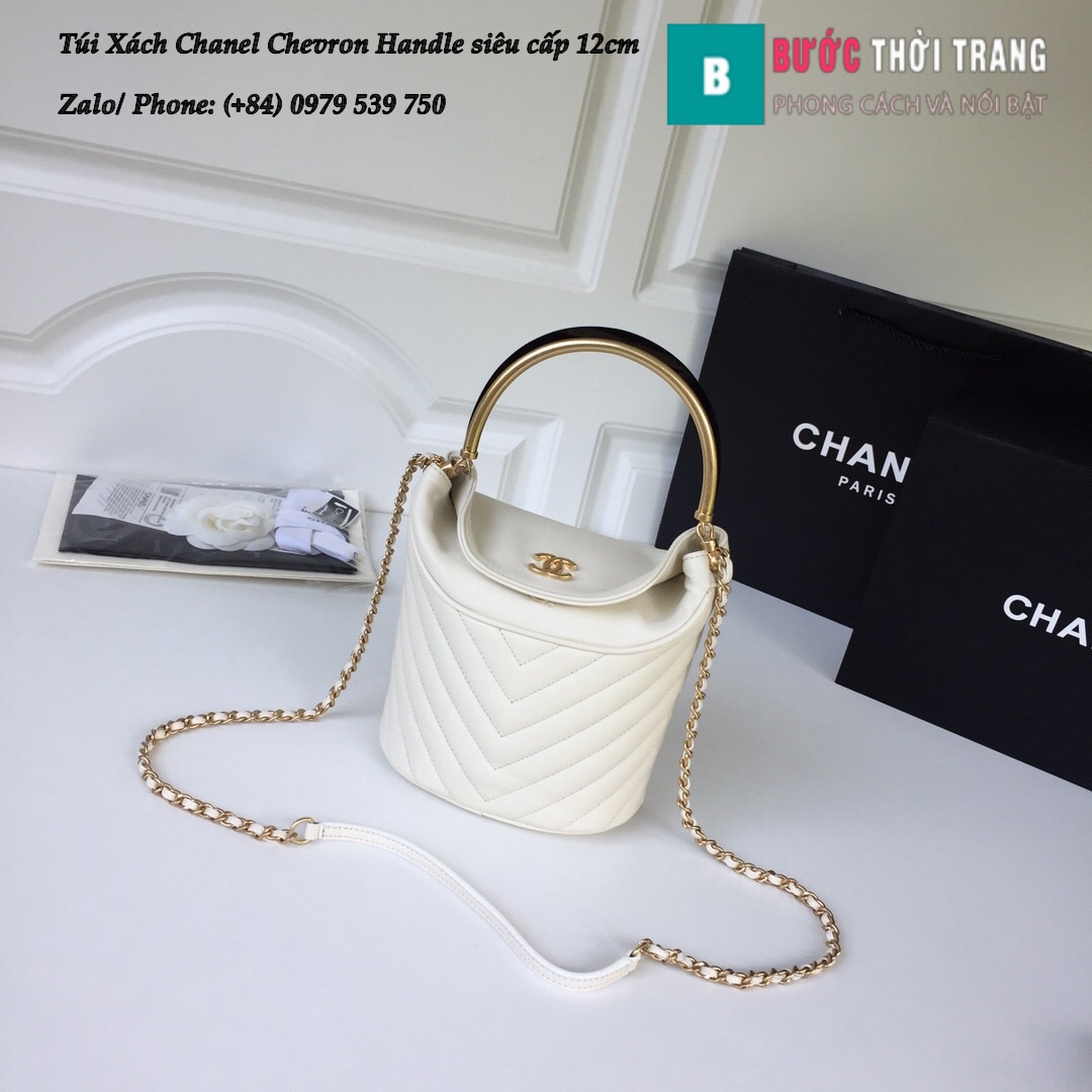 Túi Xách Chanel Chevron Handle with Chic Bucket 12cm – A57861 (1)