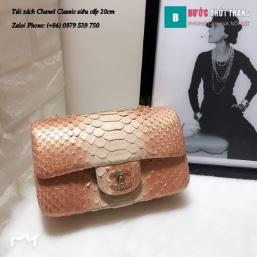Túi Xách Chanel Classic siêu cấp da trăn size 20cm màu hoa văn 2 - CF1116 (19)