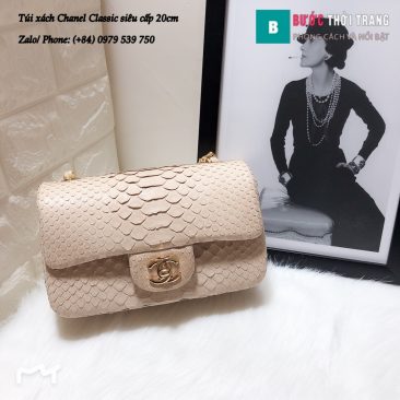 Túi Xách Chanel Classic siêu cấp da trăn size 20cm màu sáng - CF1116 (1)