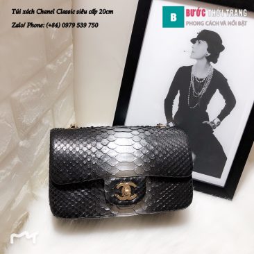 Túi Xách Chanel Classic siêu cấp da trăn size 20cm màu đen trắng - CF1116 (1)