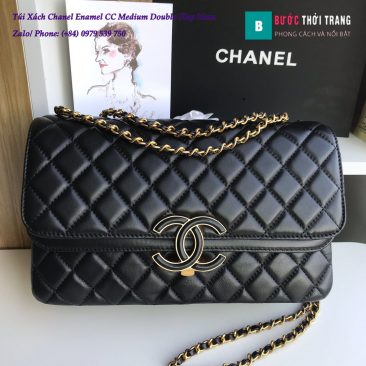 Túi Xách Chanel Enamel CC Medium Double Flap 26cm - A57276