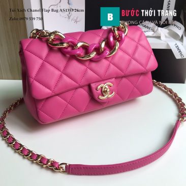 Túi Xách Chanel Flap Bag Siêu Cấp Da Cừu Màu Hồn Sen 24cm - AS1353 (1)