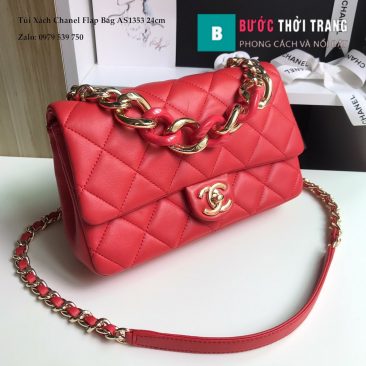 Túi Xách Chanel Flap Bag Siêu Cấp Da Cừu Màu Đỏ 24cm - AS1353 (1)