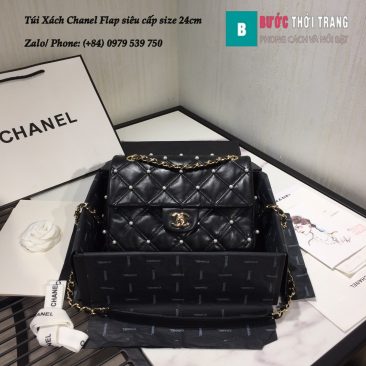 Túi Xách Chanel Flap bag gắn hạt siêu cấp da cừu 24cm - AS1202 (1)