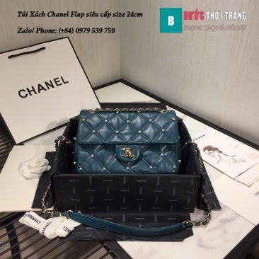 Túi Xách Chanel Flap bag gắn hạt siêu cấp da cừu 24cm - AS1202