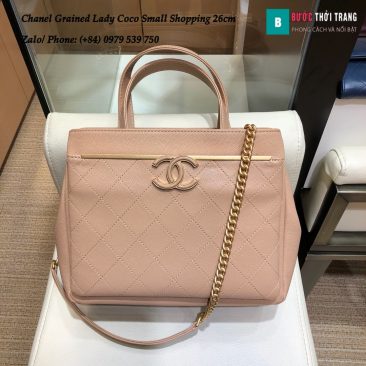 Túi Xách Chanel Grained Lady Coco Small Shopping Màu Hồng 26cm - A57563