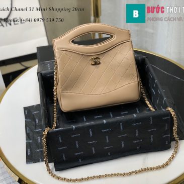 Túi xách Chanel 31 Mini Shopping siêu cấp màu nude size 20cm - AS9196