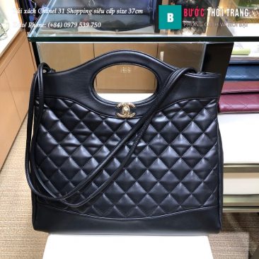 Túi xách Chanel 31 Shopping siêu cấp màu đen size 37cm - A57977