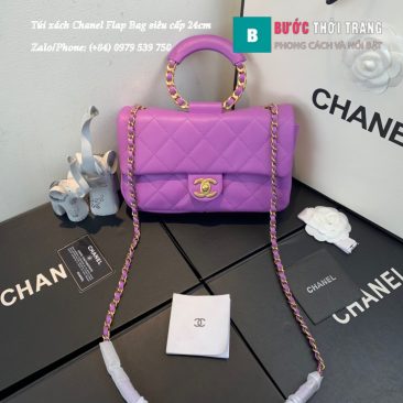 Túi xách Chanel Flap Bag siêu cấp màu tím - AS1358 (1)