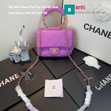 Túi xách Chanel Flap Bag siêu cấp màu tím size 20cm - AS1357 (1)