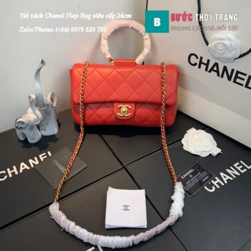 Túi xách Chanel Flap Bag siêu cấp màu đỏ size 24cm - AS1358 (1)