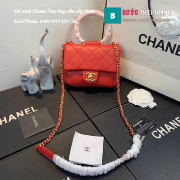 Túi xách Chanel Flap Bag siêu cấp quai tròn màu đỏ size 20cm - AS1357 (1)