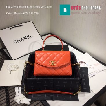 Túi xách Chanel Flap With Top Handle siêu cấp màu cam - AS1175
