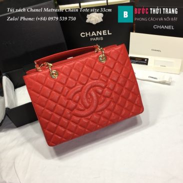 Túi xách Chanel Matrasse Chain Tote siêu cấp size 33cm màu đỏ - A50995