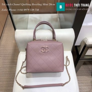 Túi xách Chanel Quilting Bowling Mini siêu cấp da bê 20cm - AS0351