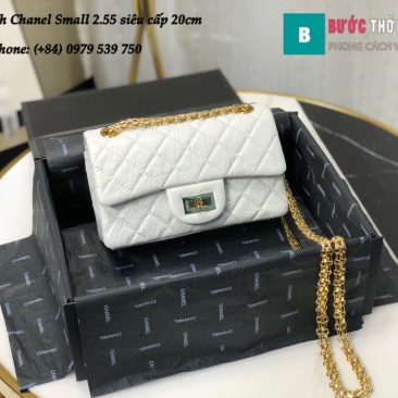 Túi xách Chanel Small 2.55 đeo chéo hàng siêu cấp màu trắng 20cm - AS0874 (1)