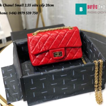 Túi xách Chanel Small 2.55 đeo chéo hàng siêu cấp màu đỏ 20cm - AS0874