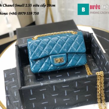 Túi xách Chanel Small 2.55 đeo chéo hàng siêu cấp xanh đậm 20cm - AS0874 (1)