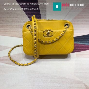Túi xách Chanel quilted chain cc camera case siêu cấp màu vàng - AS0971 (1)