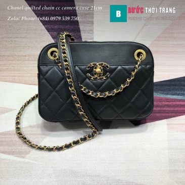 Túi xách Chanel quilted chain cc camera case siêu cấp màu đen - AS0971