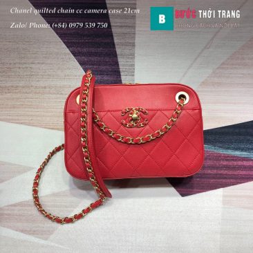 Túi xách Chanel quilted chain cc camera case siêu cấp màu đỏ - AS0971 (1)