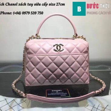 Túi xách Chanel xách tay siêu cấp da trơn size 27cm - AX98027 (46)